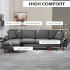 Elliott Modern Reversible Sectional with Changeable Chaise Lounge-Dark Grey