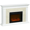 Freestanding fireplace heater with remote control and realistic flame effect