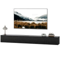 Fluted Flip-Down Doors Cable Hole Black