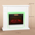 Electric fireplace with mantel featuring realistic flame effect for home heating