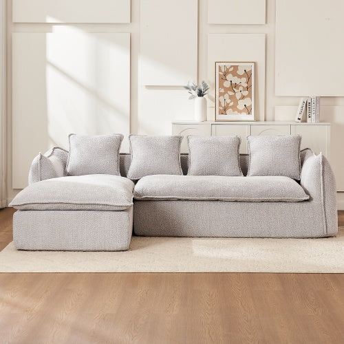 SpaceLux Oversized 3 Seater Sectional in Beige or Grey