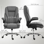 Hayden Executive Office Chair, Desk Chair with Flip-up Armrest, Diamond Fabric Computer Chair Office, Dark Grey