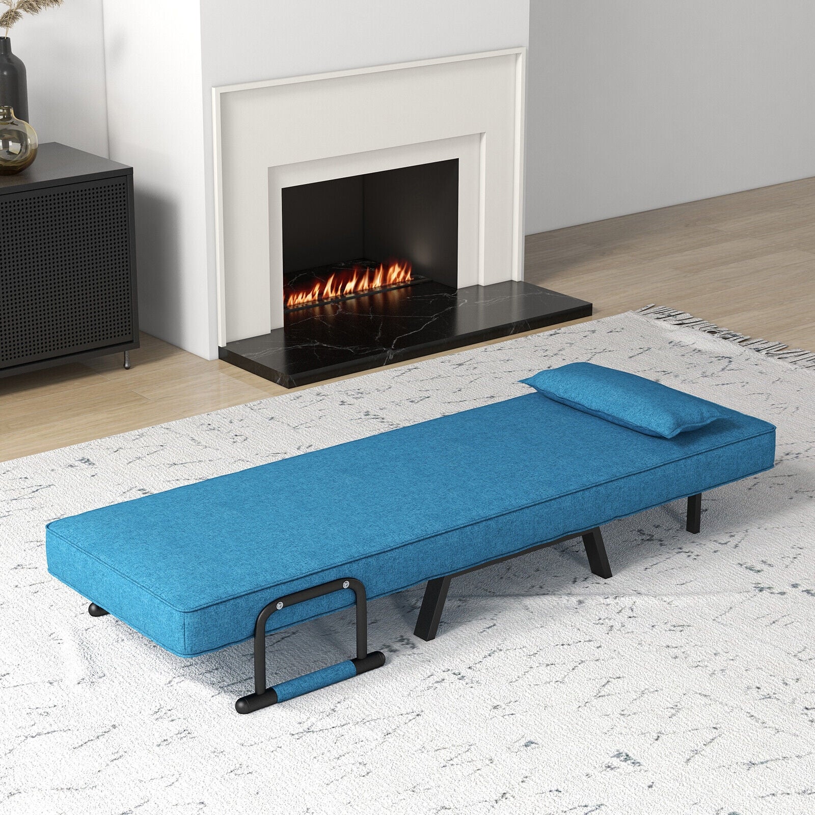 Jade 6‑Position Convertible Sleeper Chair-Blue | 4‑in‑1 Folding Sofa Bed for Small Spaces