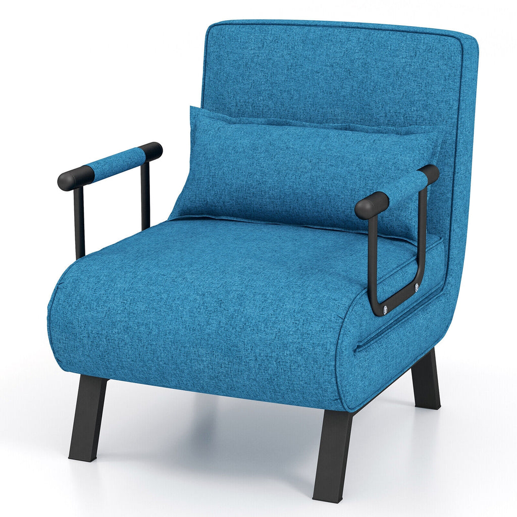 Jade 6‑Position Convertible Sleeper Chair-Blue | 4‑in‑1 Folding Sofa Bed for Small Spaces
