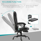 Declan Office Chair with Recliner and  Footrest, Vibrating Massage, Adjustable Height, Perfect Office, Black