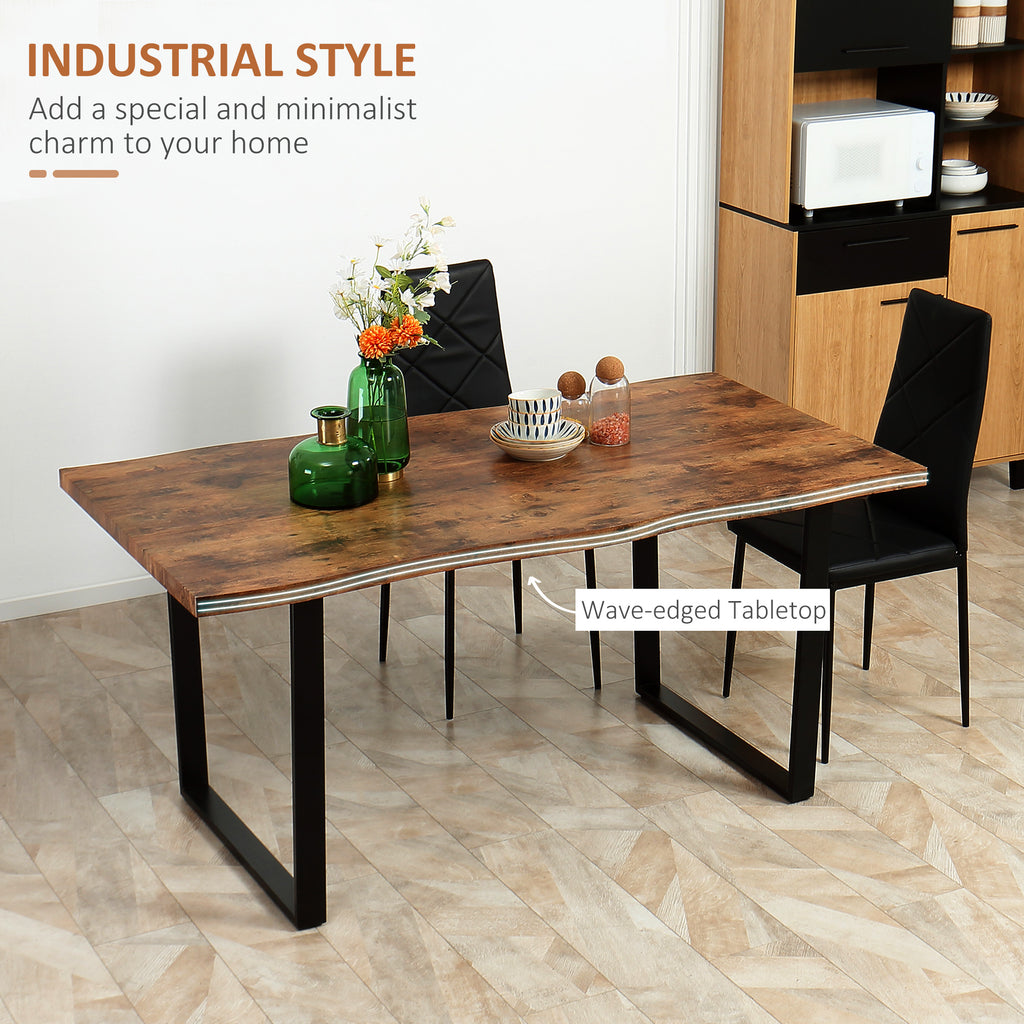 Wave-edged Tabletop and Steel Legs