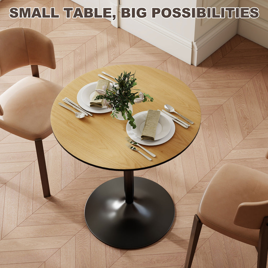  Modern Small Dining Table with Wood Veneer