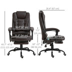 Declan 7-Point Vibrating Massage Chair, Reclining Office Chair with Footrest, Reclining Back, Adjustable Height, Brown