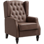 RAYA Accent Chair Small Cozy Comfortable Modern Faux Leather Thick Padding for Living Room, Bedroom, Home Office-Brown