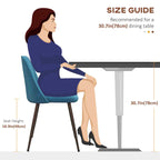 Rene Upholstered Dining Chairs Set of 4, Velvet Accent Chair with Back and Wood-grain Steel Leg for Kitchen, Blue