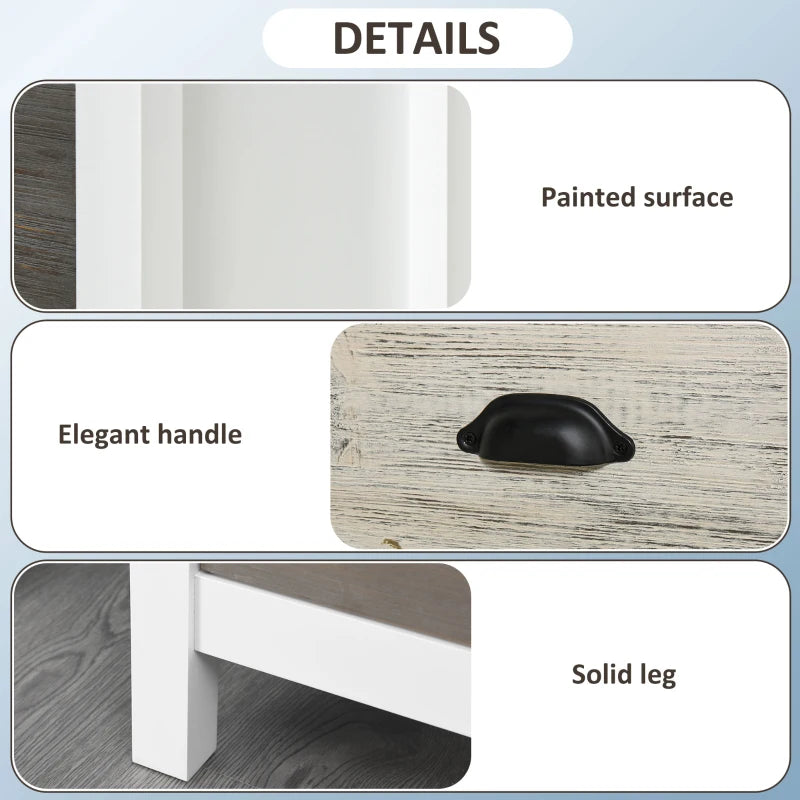 Accent Table Storage Cabinet with 3 Drawers Wooden Bedside Table Night Stand, Home Furniture