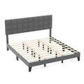 Fabric bed frame with upholstered material in King size