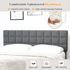 Corey King Size Modern Linen Bed Frame with Adjustable Headboard-Gray
