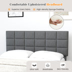 Corey Queen Size Modern Linen Bed Frame with Adjustable Headboard-Gray