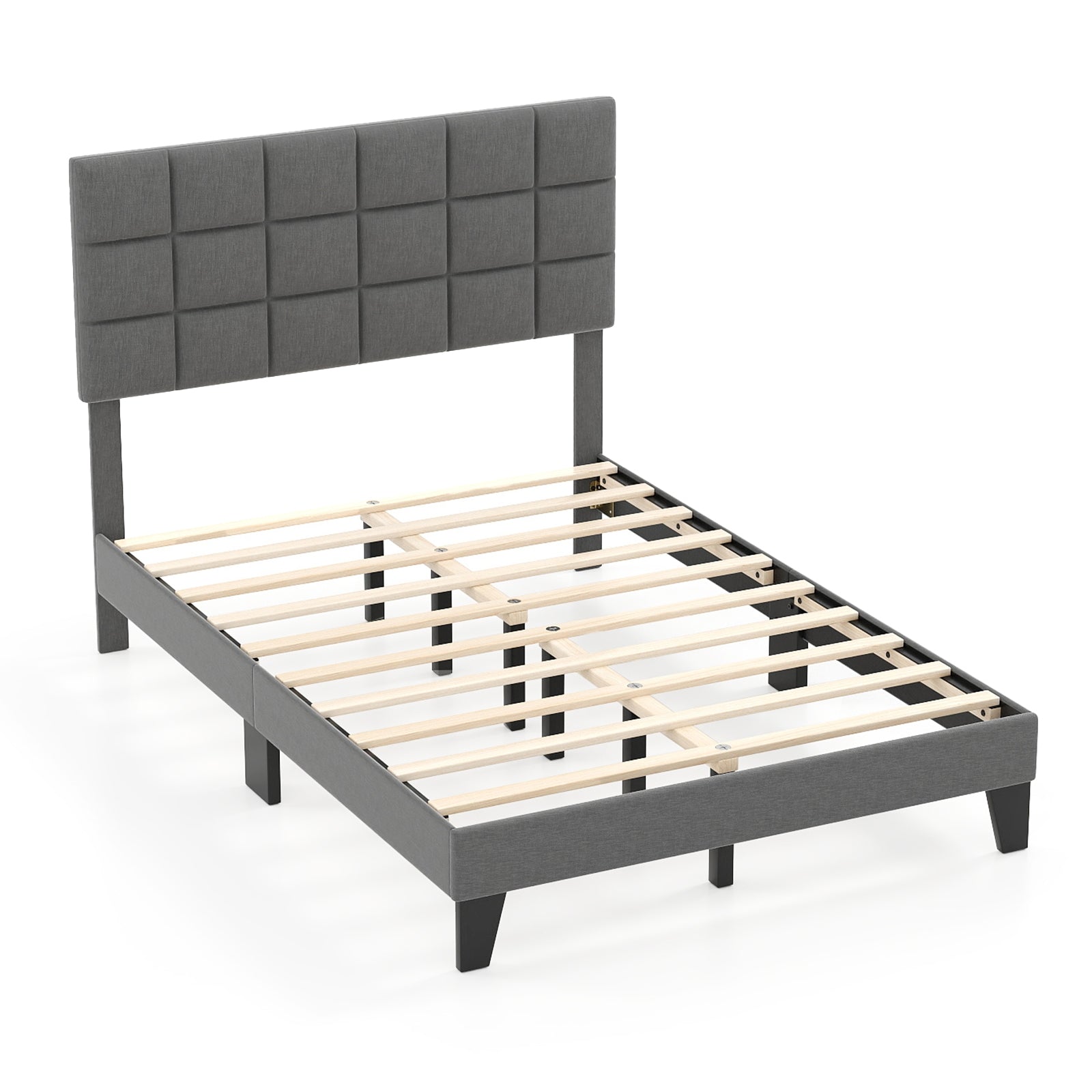 Fabric bed frame with upholstered material in full size
