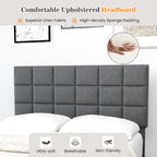 Corey Full Size Modern Linen Bed Frame with Adjustable Headboard-Gray
