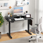 Arlo 48" Electric Height Adjustable Standing Desk with Drawers – Black