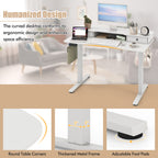 Arlo 48" Electric Height Adjustable Standing Desk with Drawers – White
