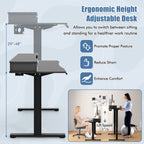 Arlo 48" Electric Height Adjustable Standing Desk with Drawers – Black