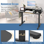 Arlo 48" Electric Height Adjustable Standing Desk with Drawers – Black