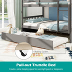 Hudson Full-Over-Full Bunk Bed with Trundle – Grey