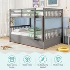 Hudson Full-Over-Full Bunk Bed with Trundle – Grey