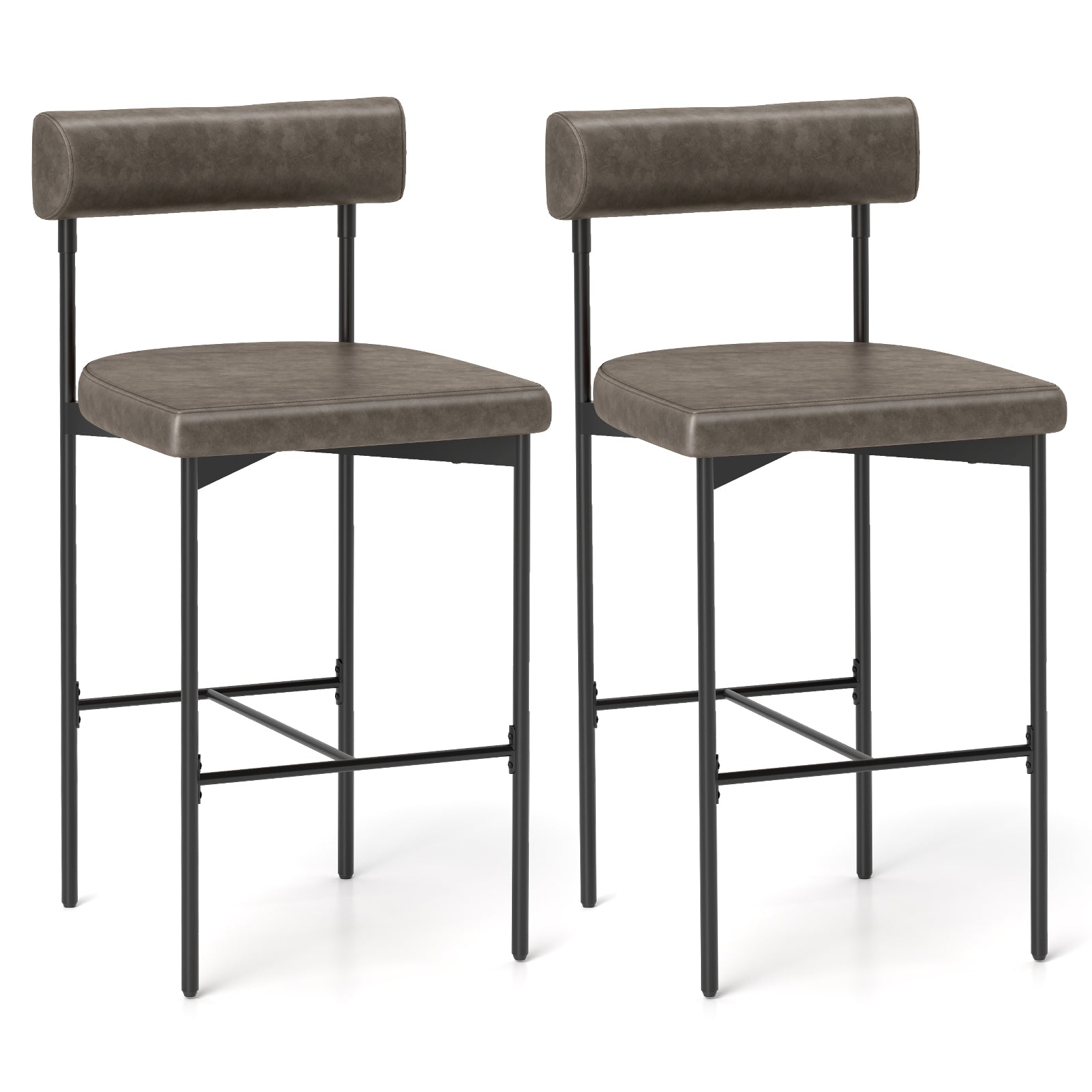 Paige modern counter height stools in grey