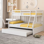 Devin Twin-Over-Full Convertible Bunk Bed with Twin Trundle-White