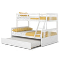 Devin Twin-Over-Full Convertible Bunk Bed with Twin Trundle-White