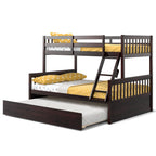 Devin Twin-Over-Full Convertible Bunk Bed with Twin Trundle-Espresso