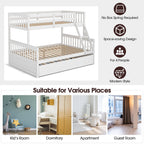 Devin Twin-Over-Full Convertible Bunk Bed with Twin Trundle-White