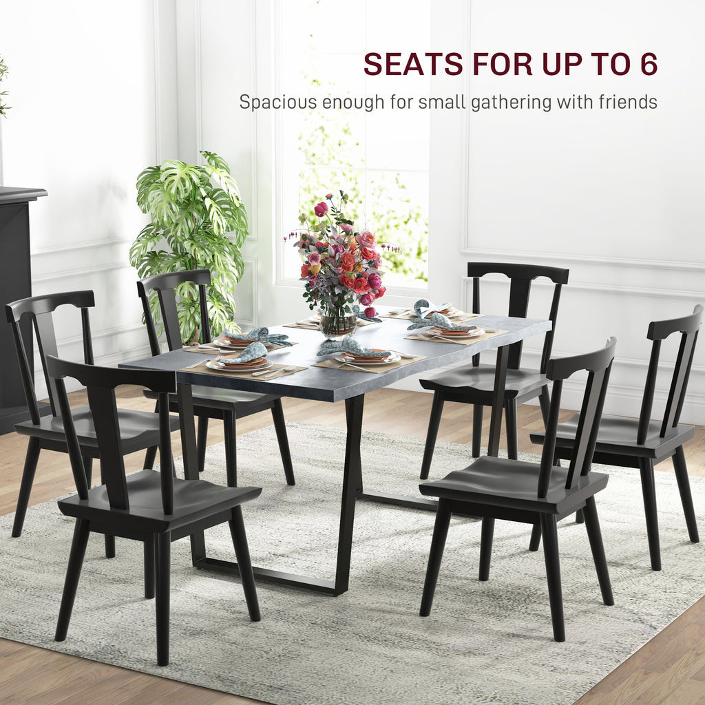  Industrial Dining Table with Wave-edged