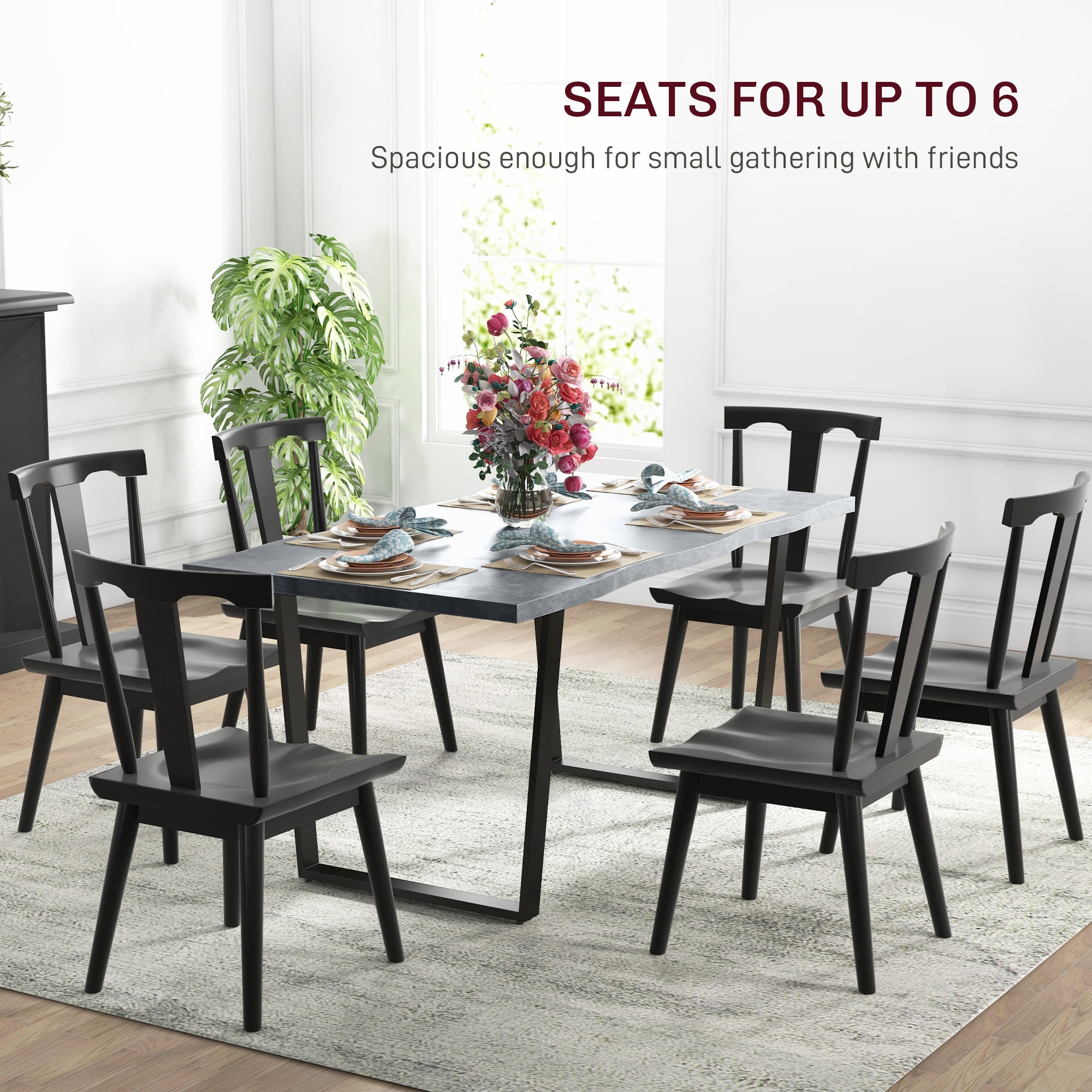  Industrial Dining Table with Wave-edged