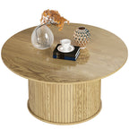 Cedar 31.5" Round Coffee Table, Nordic Style