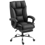Alexis Executive Office Chair, Pet-Friendly Leather Ergonomic Desk Chair with Footrest, Swivel Recliner, Black