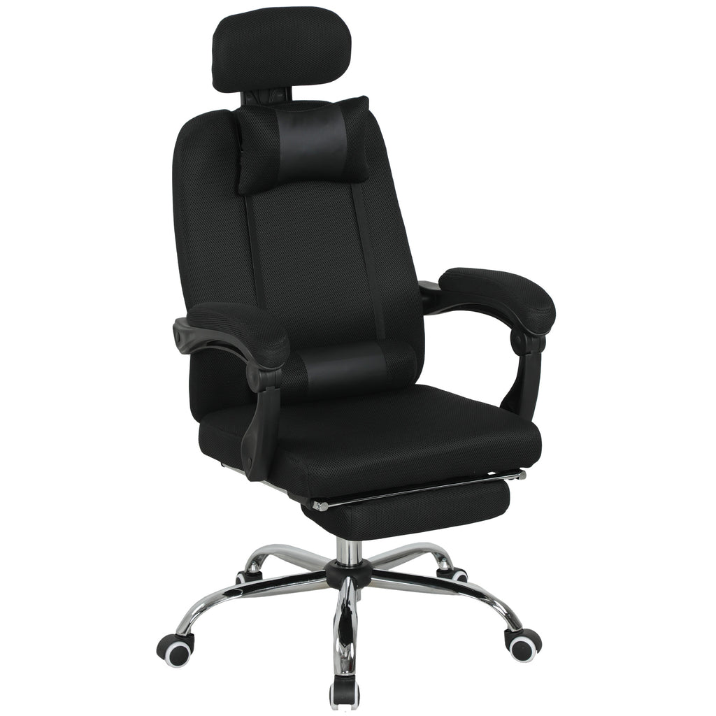 Brady Ergonomic Executive High Back Office Chair with Footrest, Lumbar Support, Black