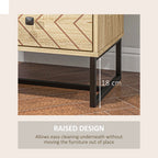 Gabi Modern Nightstand-Bedside Table with Drawers, Side End Table with Metal Legs for Bedroom, Zig Zag Design, Natural
