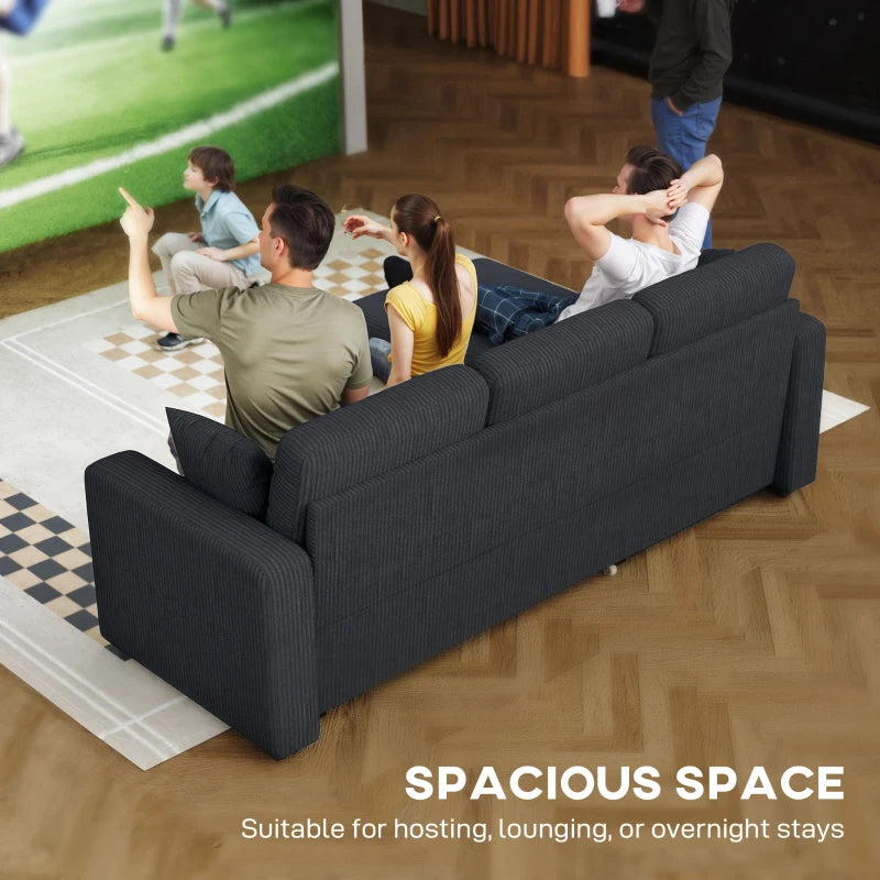 Leo 81" Sleeper Sectional with Storage Chaise-Dark Grey