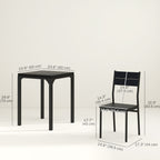 Kurt Dining Table Set for 2, 3 Piece Kitchen Table and Chairs with Metal Legs for Small Spaces, Black