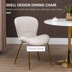 Lux Dining Chairs Set of 2, Modern Accent Chair with Cushioned Backrest, Upholstery for Living Room, Cream White