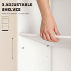 Leighton 5-Tier Storage Bookshelf with Adjustable Shelves-White