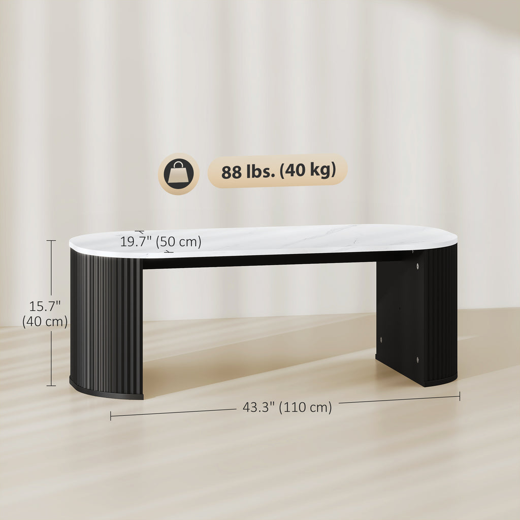Modern Marble-Effect Living Room Table 