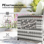 Athena 5 Piece Patio Furniture Set with Ottomans and Glass Table-Cream White