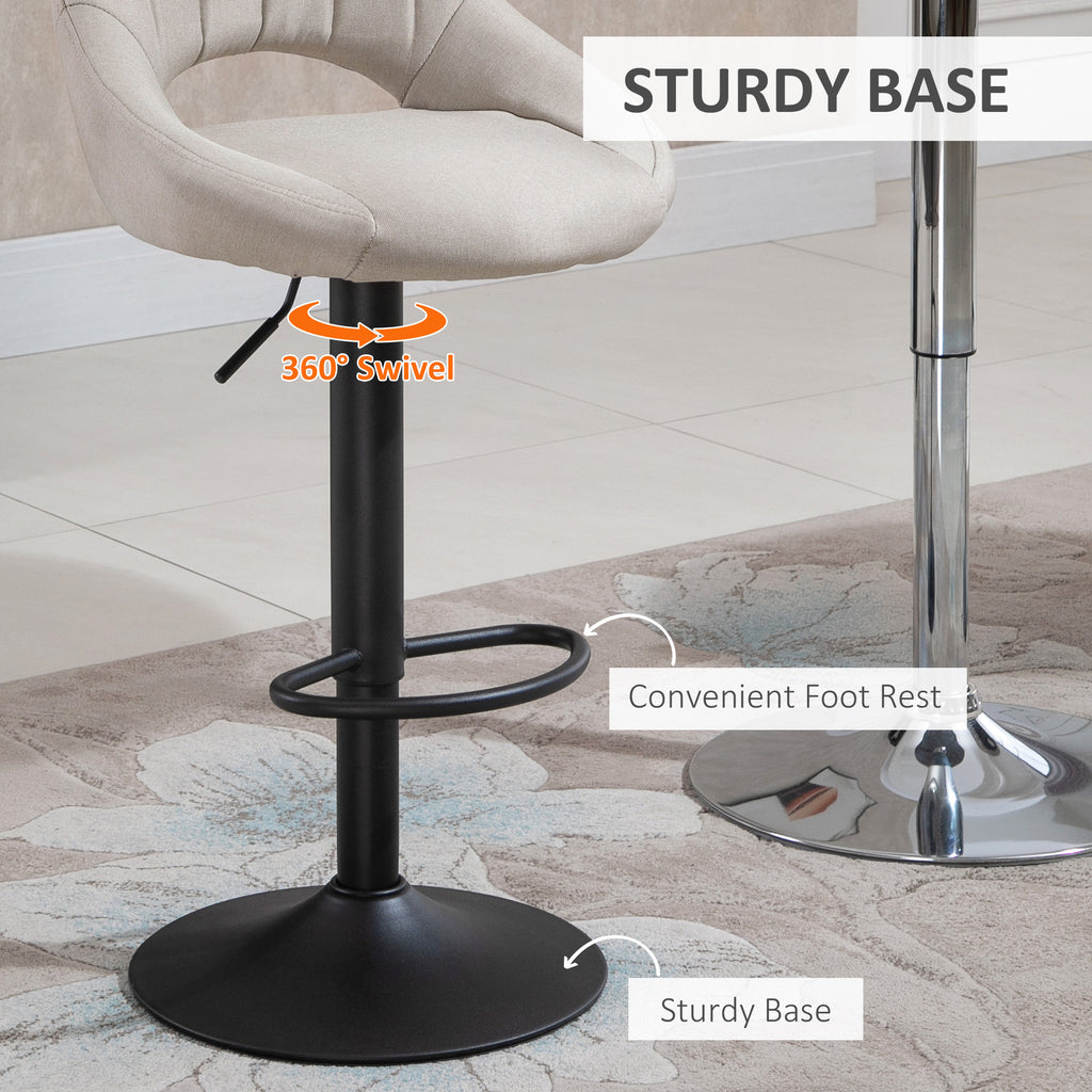 Cody Set of 2 Swivel and Adjustable height Counter/Barstools with Faux-Suede Fabric-Grey
