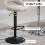 Cody Set of 2 Swivel and Adjustable height Counter/Barstools with Faux-Suede Fabric-Grey