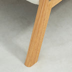 River Accent Upholstered Lounge Chair with Rubber Wood Frame-Cream White
