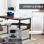 Arden Adjustable Drafting Table Art Desk Drawing Table Craft Desk Workstation for Painting Multifunctional Writing Desk with Tiltable Tabletop and Storage Shelf Rustic Brown