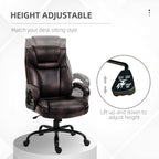 Joel PU Leather Executive Office Chair with High Back, Adjustable Height and Swivel Wheels, 400LBS Capacity, Brown