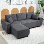 Ronny Reversible Sectional with Changeable Chaise- Charcoal Grey
