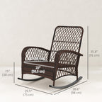 Oxlade Outdoor Rattan Wicker Rocking Chair with Thick Cushions-Set of 2-Grey